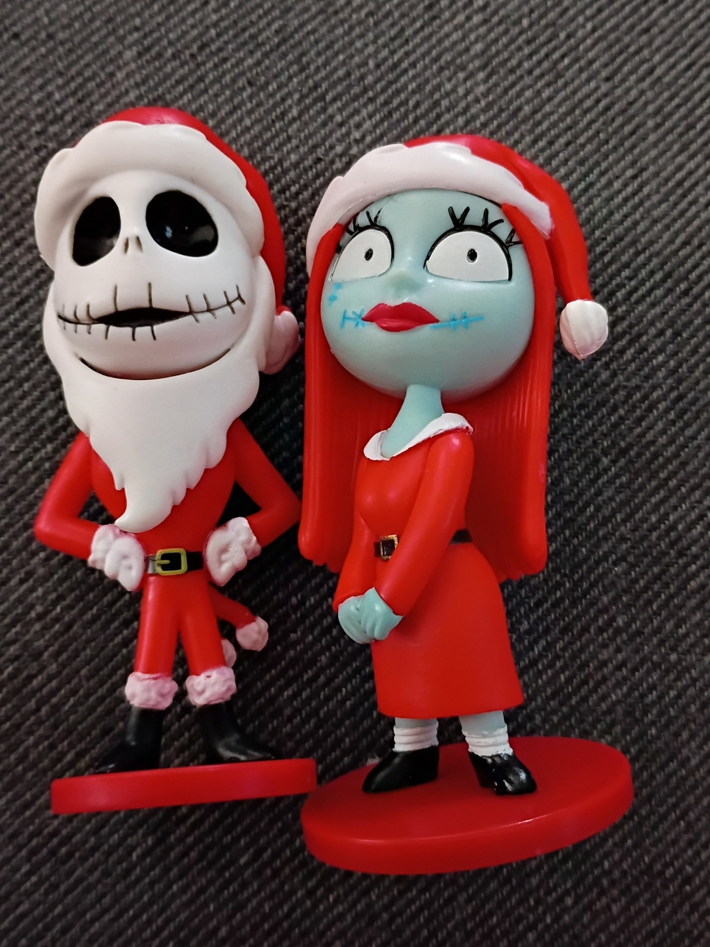 Disney Red Jack Skellington & Sally Holiday Figurine Set
